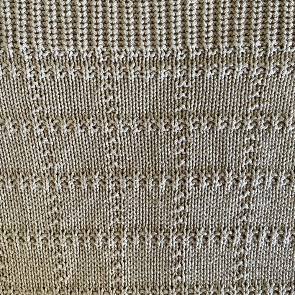 Adler knit‎ beige patterned long sleeve lightweight sweater cotton blend sz M - Picture 8 of 8